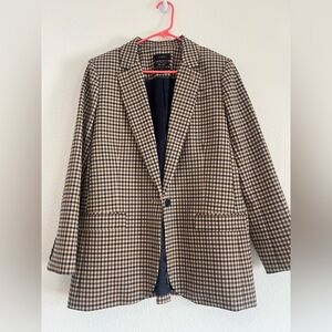 J Crew Alfie Italian Stretch Tollegno 1900 Wool Old Money Honey Plaid Blazer 12